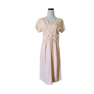 70s - 80s Brijo light peach short sleeve dress . size 6 . made in USA
